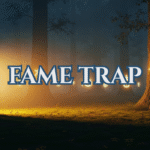 Misty Scandinavian forest at twilight with a mysterious feminine figure and glowing sigils, evoking the emotional tension between visibility and authenticity.